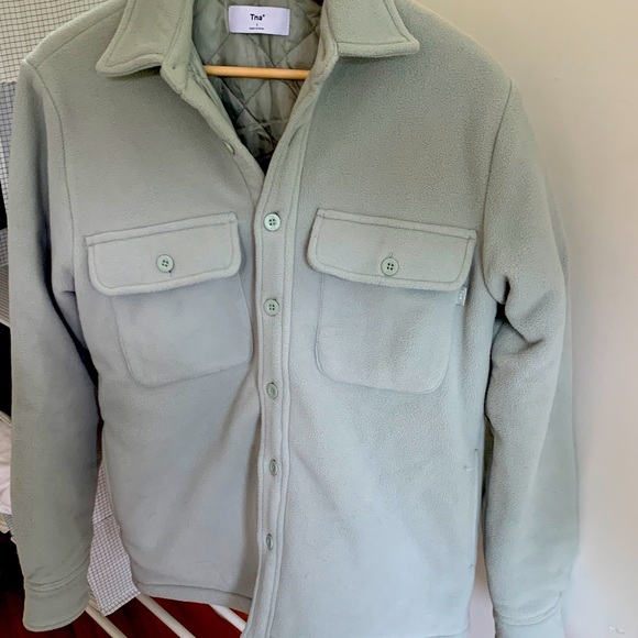 Aritzia TNA Soft Sage Green Prospect Fleece Shirt Jacket - Picture 2 of 10